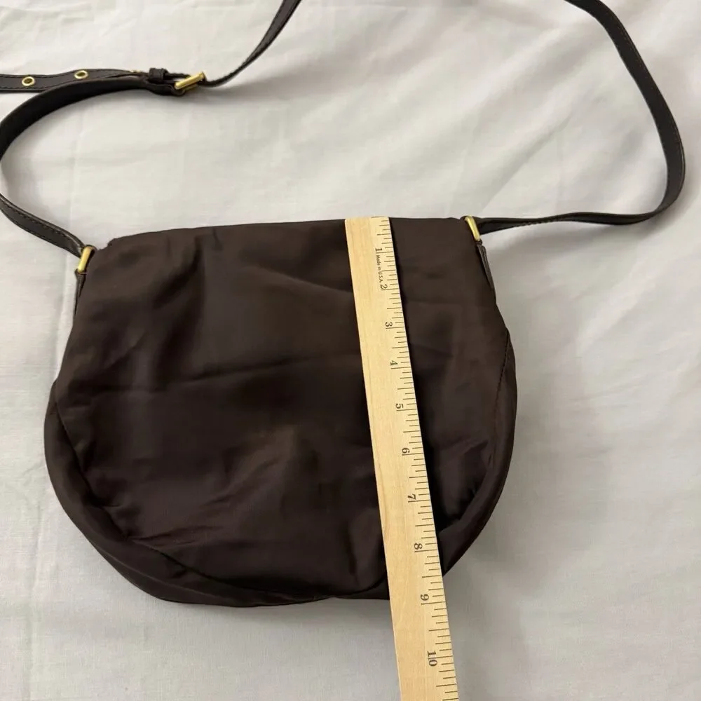 Marc By Marc Jacobs Natasha Crossbody Bag Brown Nylon Preppy Small Magnetic Snap